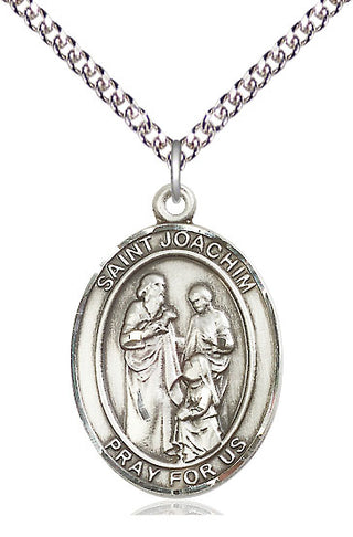 Sterling Silver Saint Joachim Medal Catholic Jewelry Engraved Catholic Saint Jewelry