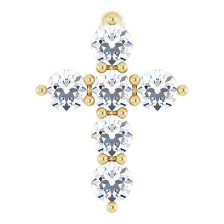 14K Yellow 1/6 CTW Lab-Grown Diamond Cross Pendant