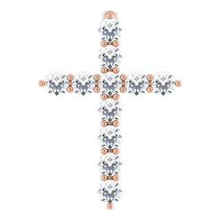 14K Rose 1/4 CTW Natural Diamond Cross Pendant