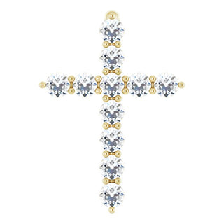 14K Yellow 1/4 CTW Natural Diamond Cross Pendant