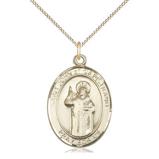 14kt Gold Saint John of Capistrano Medal Engraved Catholic Saint Jewelry