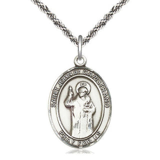 Sterling Silver Saint John of Capistrano Medal Catholic Jewelry Engraved Catholic Saint Jewelry