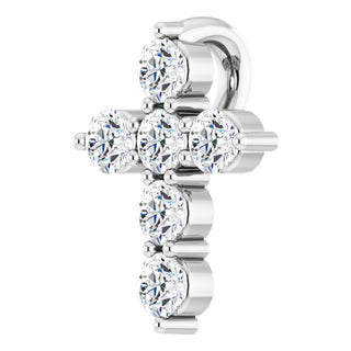 14K White 1/6 CTW Lab-Grown Diamond Cross Pendant