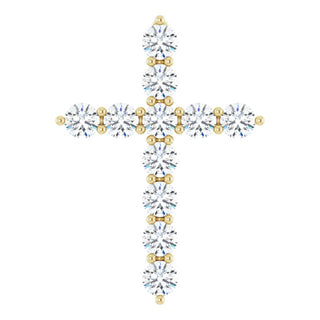 14K Yellow 3/8 CTW Natural Diamond Cross Pendant