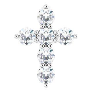 Sterling Silver 1/4 CTW Natural Diamond Cross Pendant