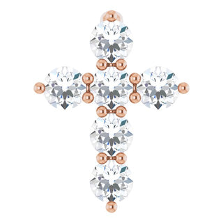 14K Rose 1/4 CTW Lab-Grown Diamond Cross Pendant