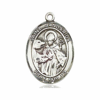Pewter Saint Januarius Medal Engraved Catholic Saint Jewelry