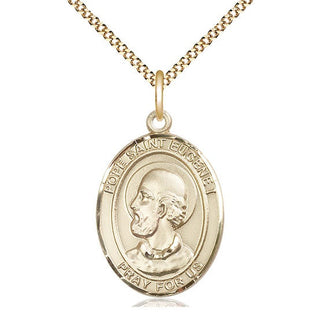 14kt Gold Filled Pope St Eugene I Medal Catholic Jewelry Engraved Catholic Saint Jewelry