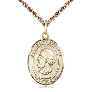 14kt Gold Filled Pope St Eugene I Medal Catholic Jewelry Engraved Catholic Saint Jewelry