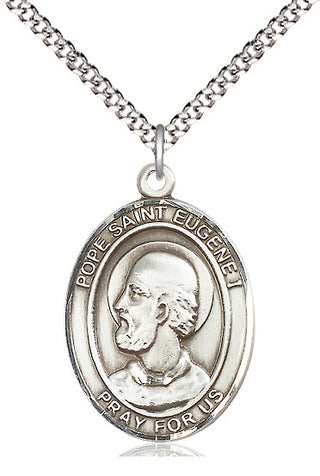 Pewter Pope St Eugene I Medal Catholic Jewelry Engraved Catholic Saint Jewelry