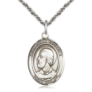 Sterling Silver Pope St Eugene I Medal Catholic Jewelry Engraved Catholic Saint Jewelry