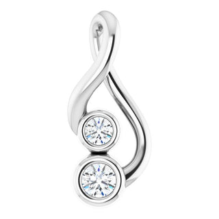 14K White .07 CTW Natural Diamond Hold You Forever Pendant