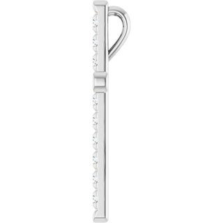 Sterling Silver 1/2 CTW Natural Diamond French-Set Cross Pendant