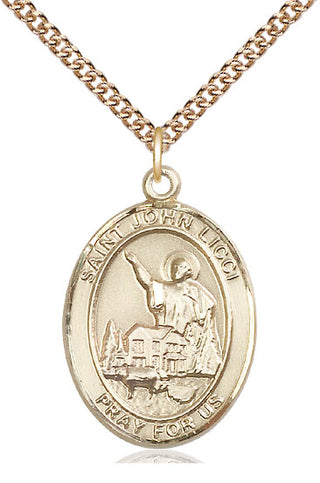 14kt Gold Filled Saint John Licci Medal Catholic Jewelry Engraved Catholic Saint Jewelry