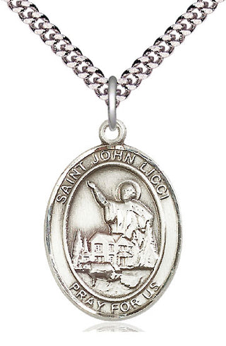 Pewter Saint John Licci Medal Catholic Jewelry Engraved Catholic Saint Jewelry