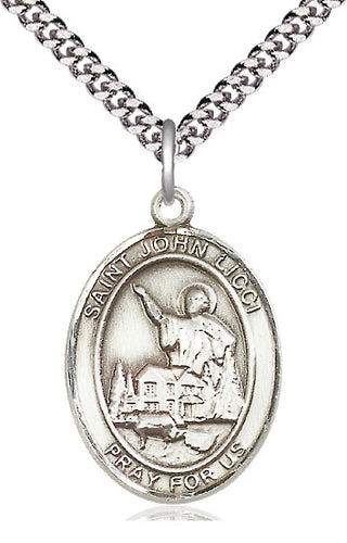 Sterling Silver Saint John Licci Medal Catholic Jewelry Engraved Catholic Saint Jewelry