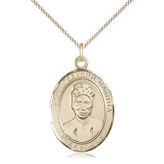 14kt Gold Saint Josephine Bakhita Medal Engraved Catholic Saint Jewelry