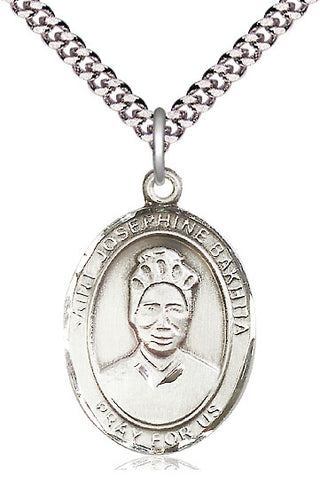 Sterling Silver Saint Josephine Bakhita Medal Catholic Jewelry Engraved Catholic Saint Jewelry