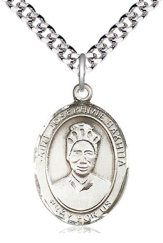 Sterling Silver Saint Josephine Bakhita Medal Catholic Jewelry Engraved Catholic Saint Jewelry