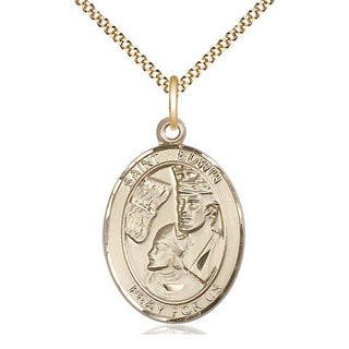 14kt Gold Filled Saint Edwin Medal Catholic Jewelry Engraved Catholic Saint Jewelry