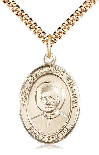 14kt Gold Filled Saint Josemaria Escriva Medal Catholic Jewelry Engraved Catholic Saint Jewelry