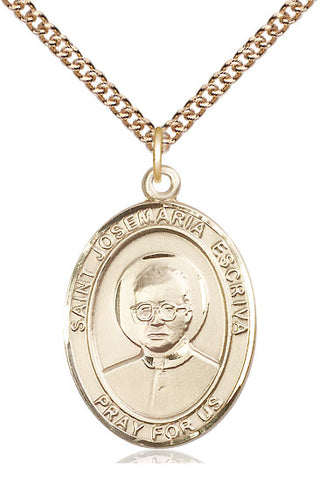 14kt Gold Filled Saint Josemaria Escriva Medal Catholic Jewelry Engraved Catholic Saint Jewelry