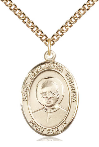 14kt Gold Filled Saint Josemaria Escriva Medal Catholic Jewelry Engraved Catholic Saint Jewelry