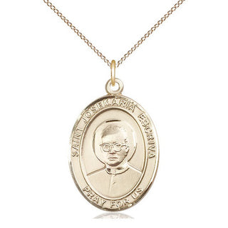 14kt Gold Saint Josemaria Escriva Medal Engraved Catholic Saint Jewelry