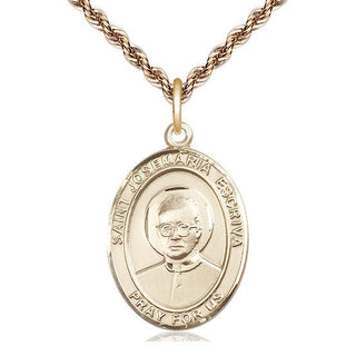 14kt Gold Saint Josemaria Escriva Medal Engraved Catholic Saint Jewelry