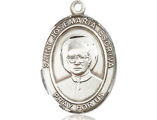 Sterling Silver Saint Josemaria Escriva Medal Catholic Jewelry Engraved Catholic Saint Jewelry