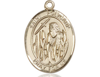 14kt Gold Filled Saint Polycarp of Smyrna Medal Engraved Catholic Saint Jewelry