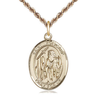 14kt Gold Filled Saint Polycarp of Smyrna Medal Catholic Jewelry Engraved Catholic Saint Jewelry
