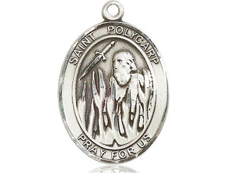 Pewter Saint Polycarp of Smyrna Medal Engraved Catholic Saint Jewelry