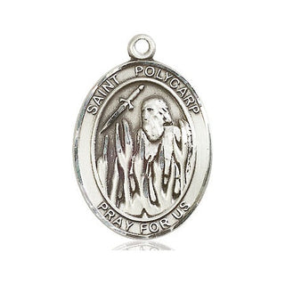 Sterling Silver Saint Polycarp of Smyrna Medal Catholic Jewelry Engraved Catholic Saint Jewelry