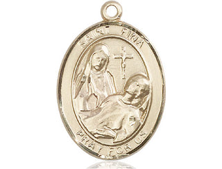14kt Gold Filled Saint Fina Medal Engraved Catholic Saint Jewelry
