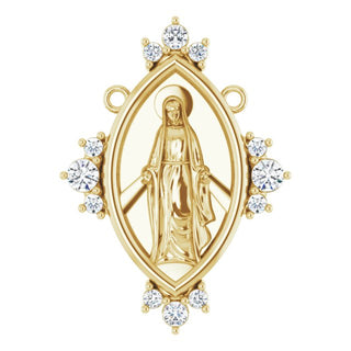 14K Yellow 1/5 CTW Lab-Grown Diamond Miraculous Mary Necklace Center
