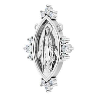 Platinum 1/5 CTW Lab-Grown Diamond Miraculous Mary Necklace Center