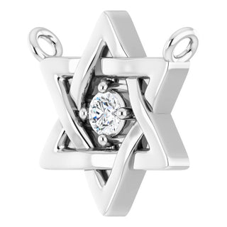 Platinum .03 CT Natural Diamond Star of David Necklace Center