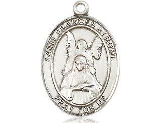 Pewter Saint Frances of Rome Medal Engraved Catholic Saint Jewelry