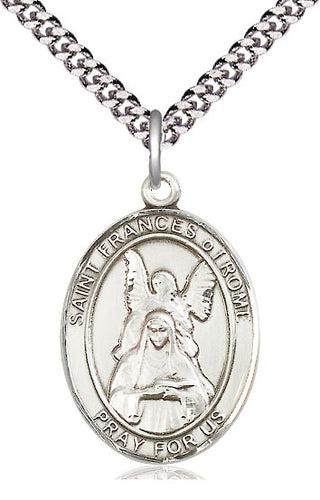 Sterling Silver Saint Frances of Rome Medal Catholic Jewelry Engraved Catholic Saint Jewelry