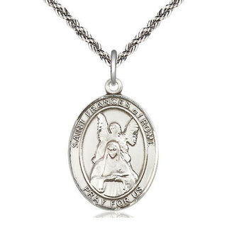 Sterling Silver Saint Frances of Rome Medal Catholic Jewelry Engraved Catholic Saint Jewelry