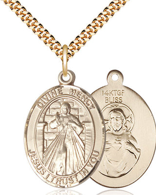 14kt Gold Filled Divine Mercy Medal Catholic Jewelry