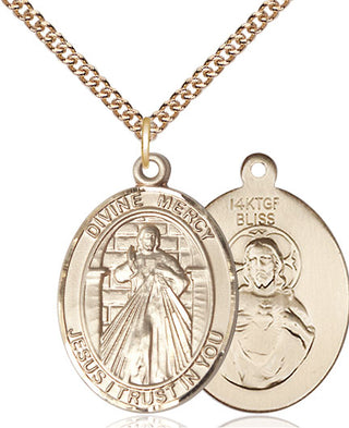14kt Gold Filled Divine Mercy Medal Catholic Jewelry