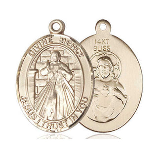14kt Gold Divine Mercy Medal