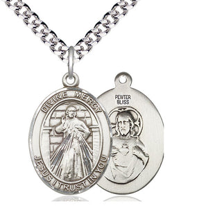 Pewter Divine Mercy Medal Catholic Jewelry
