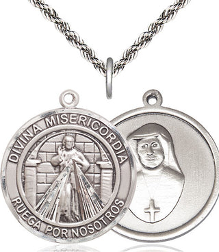 Sterling Silver Divina Misericordia Medal Catholic Jewelry