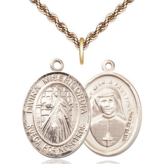 14kt Gold Filled Divina Misericordia Medal Catholic Jewelry