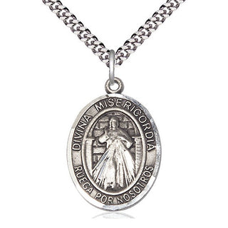 Pewter Divina Misericordia Medal Catholic Jewelry