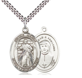Sterling Silver Divine Mercy Medal Catholic Jewelry