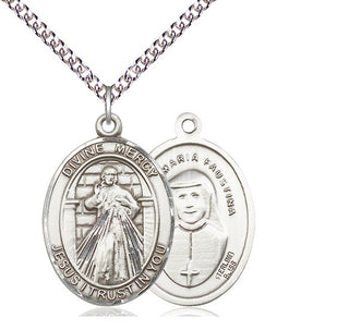 Sterling Silver Divine Mercy Medal Catholic Jewelry